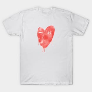 Love the tired red heart shape T-Shirt